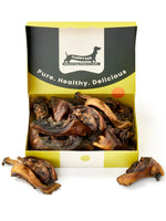 Floppy Ear Beef Collagen Strips Box open front view filled with premium natural dried beef collagen dog chews