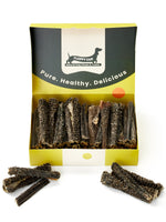Floppy Ear Beef Tripe Chew Box open front view filled with premium natural dried beef tripe dog treats
