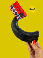Floppy Ear Buffalo Horn Dog Chew Medium size New product on yellow background