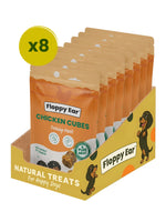 Box of 8 Floppy Ear Chicken Cubes natural dog training treats, 8 x 150g bags (1.2kg)