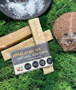 Floppy Ear Himalayan Yak Chew Coconut Flavour Medium size on moss with coconut