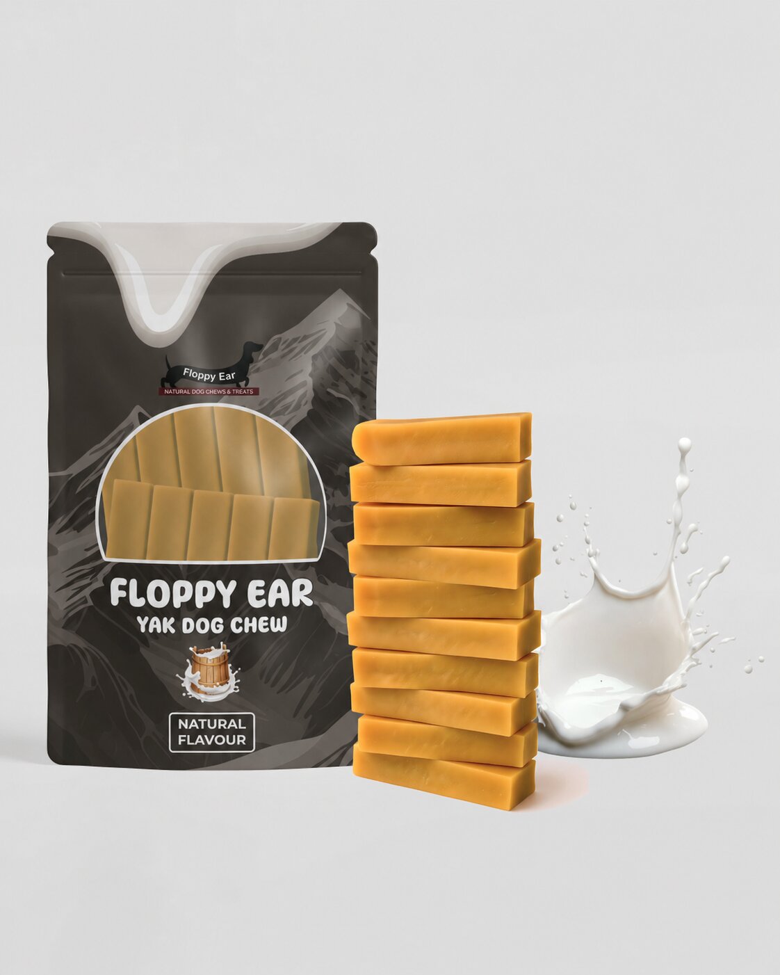 Floppy Ear Himalayan Yak Dog Chew Natural Flavour 10 Small size pouch