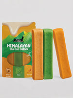 Floppy Ear Himalayan Yak Chews Peanut Butter Mint Pumpkin Flavour Large 3 Pack with individual peanut butter, mint and pumpkin chews