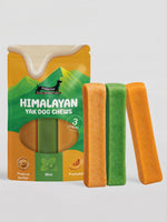 Floppy Ear Himalayan Yak Chews Peanut Butter Mint Pumpkin Flavour Medium 3 Pack with individual peanut butter, mint and pumpkin chews