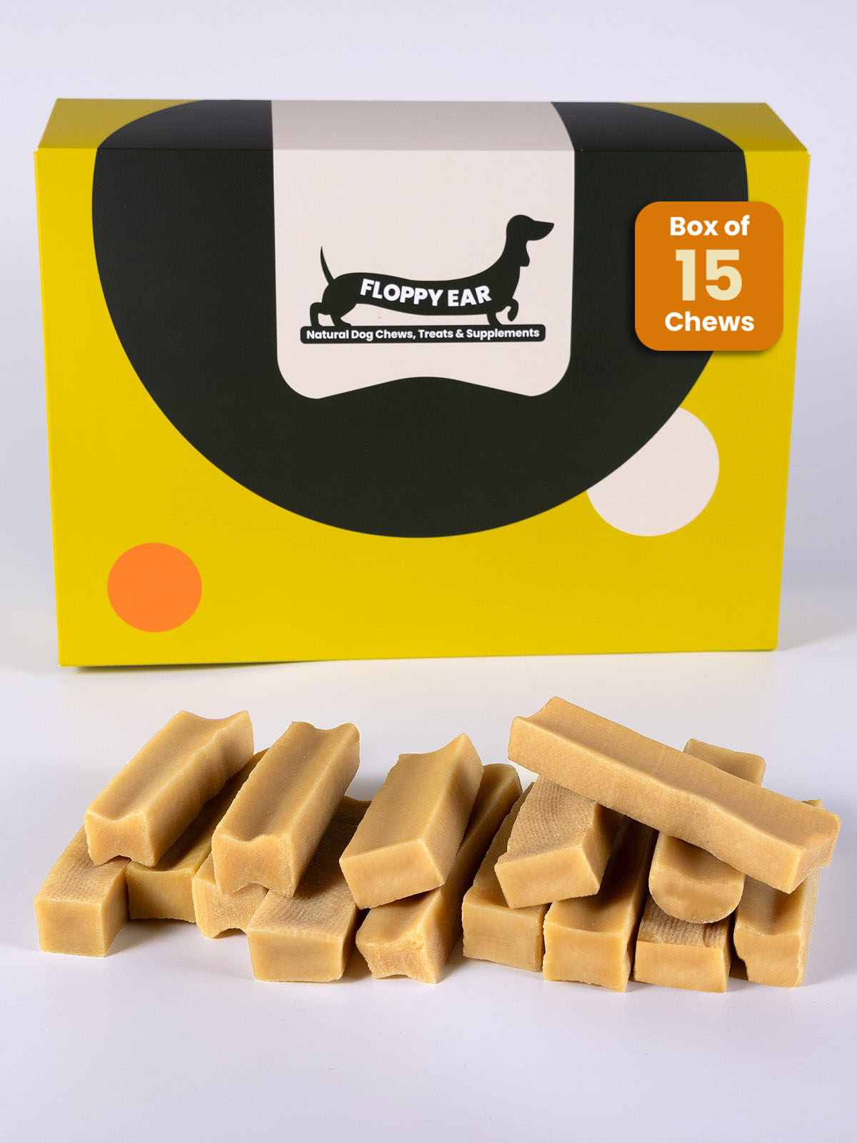 Floppy Ear Himalayan Yak Chews Small Size Box of 15 natural dog chews