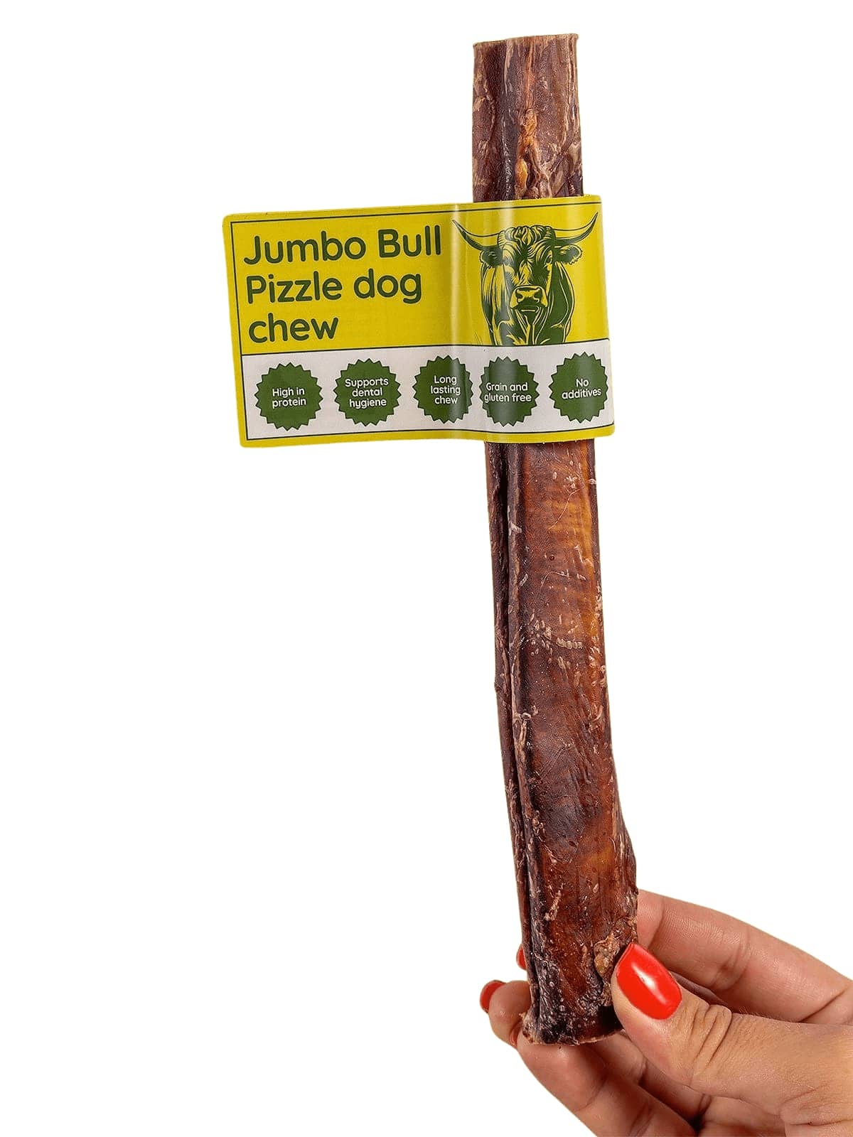 Floppy Ear Jumbo Bull Pizzle Dog Chew on white background