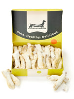 Floppy Ear Rabbit Feet with Fur Box open front view filled with premium natural rabbit feet with fur chews