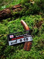 Floppy Ear Scottish Highlands 100% Natural Red Deer Antler Chew Small size on moss
