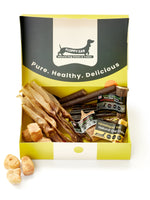 Floppy Ear Small Puppy Box open front view displaying full assortment of premium natural small-size dog chews and treats