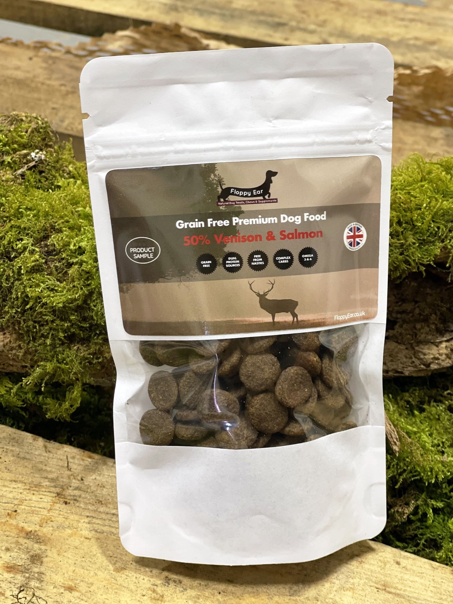 Floppy Ear Grain Free Premium Dog Food 50% Venison & Salmon  pouch