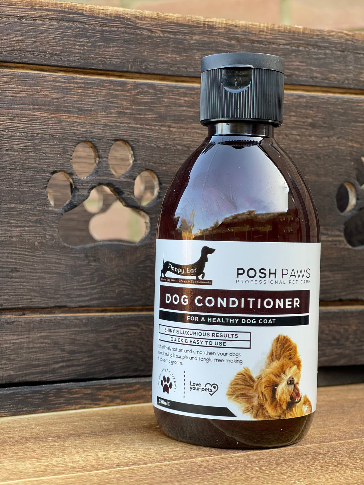 Floppy Ear Posh Paws Dog Conditioner 250ml bottle for healthy shiny coat
