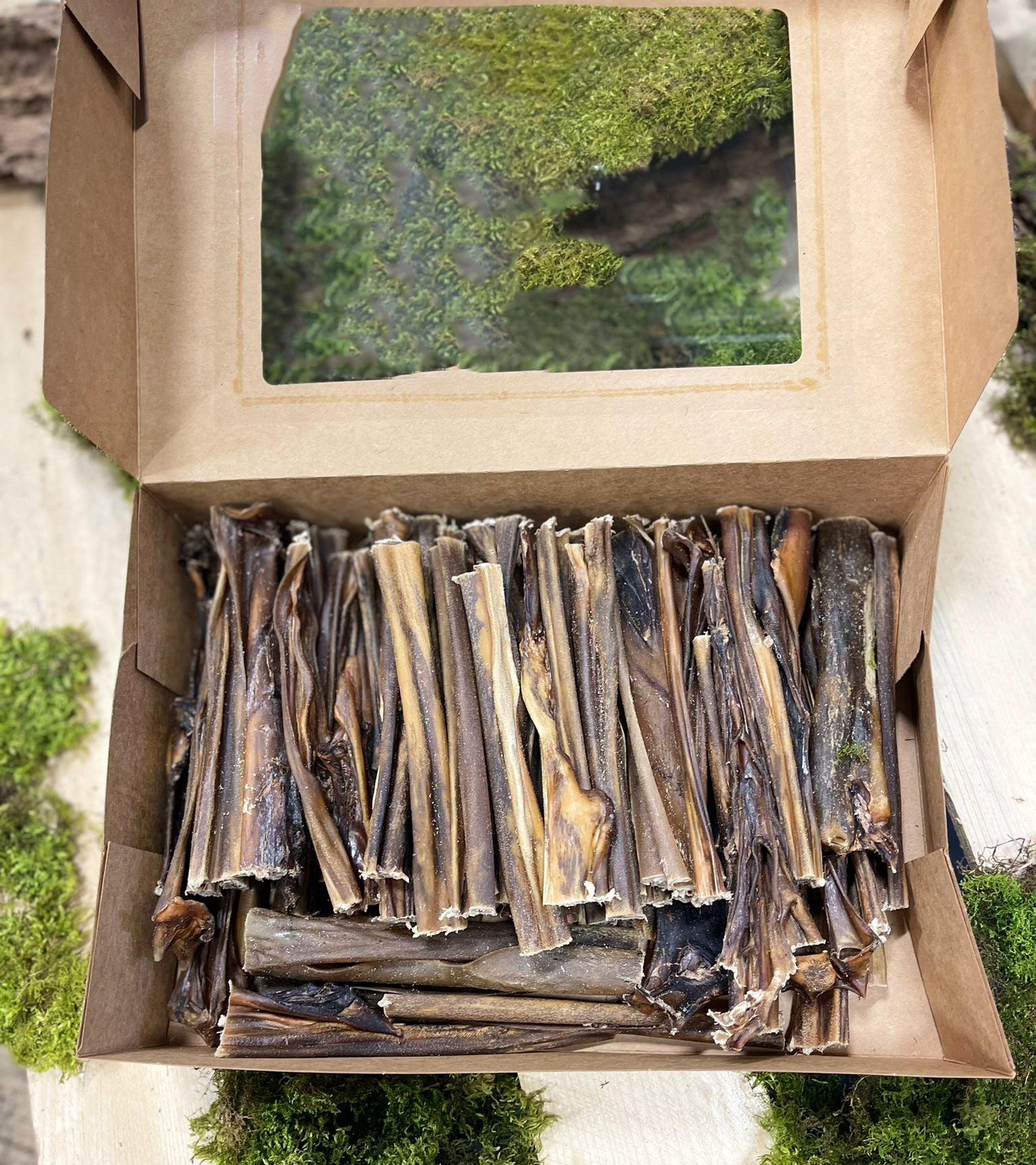 dried venison skin chew box 